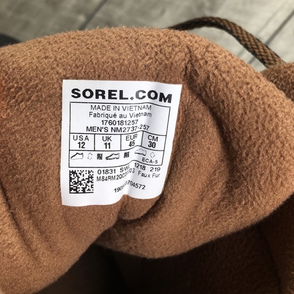 Sorel NM2737 Buxton Mens Lace Up Waterproof Winter Brown Leather Boots Size 12 - Picture 11 of 11